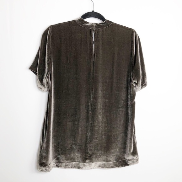 MADEWELL gray metallic velvet choker blouse - Picture 10 of 11